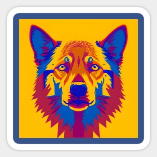 Pop Art Wolf Face Sticker